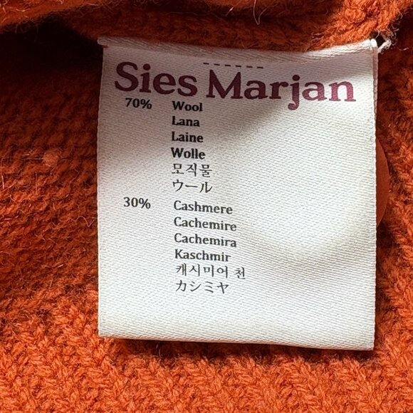 SIES MARJAN Men Cashmere Wool Sweater Button Front Long Sleeve Sz XS Orange 46-9 - Picture 7 of 11